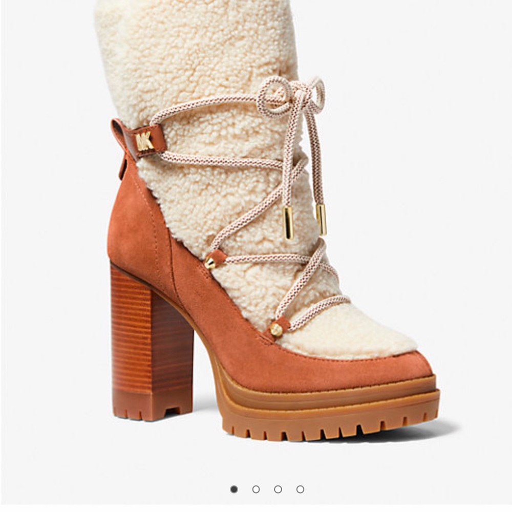 Michael Kors Tan and Cream Heeled Boots